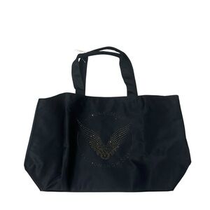 NWT Victorias Secret Fashion Show 2025 Black Tote Bag Angel Wings Rhinestones